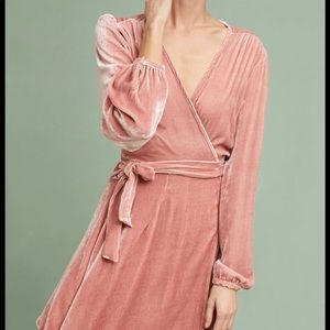 Yumi Kim Peach Velvet Wrap Dress - size Small